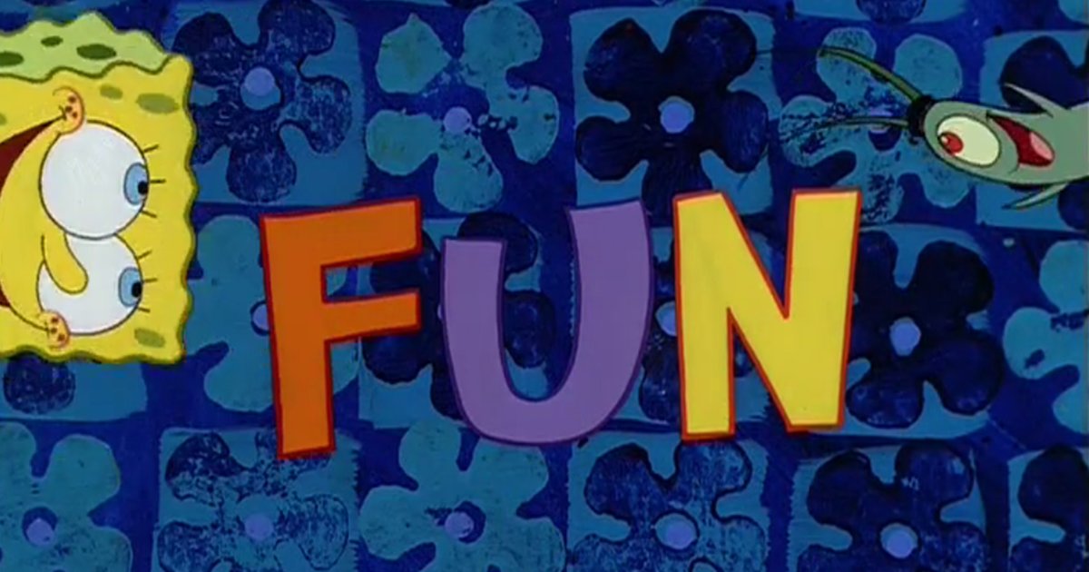 SpongeBob title card spelling out FUN